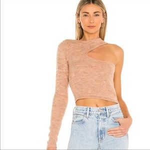 NBD Olivia cut out sweater in camel